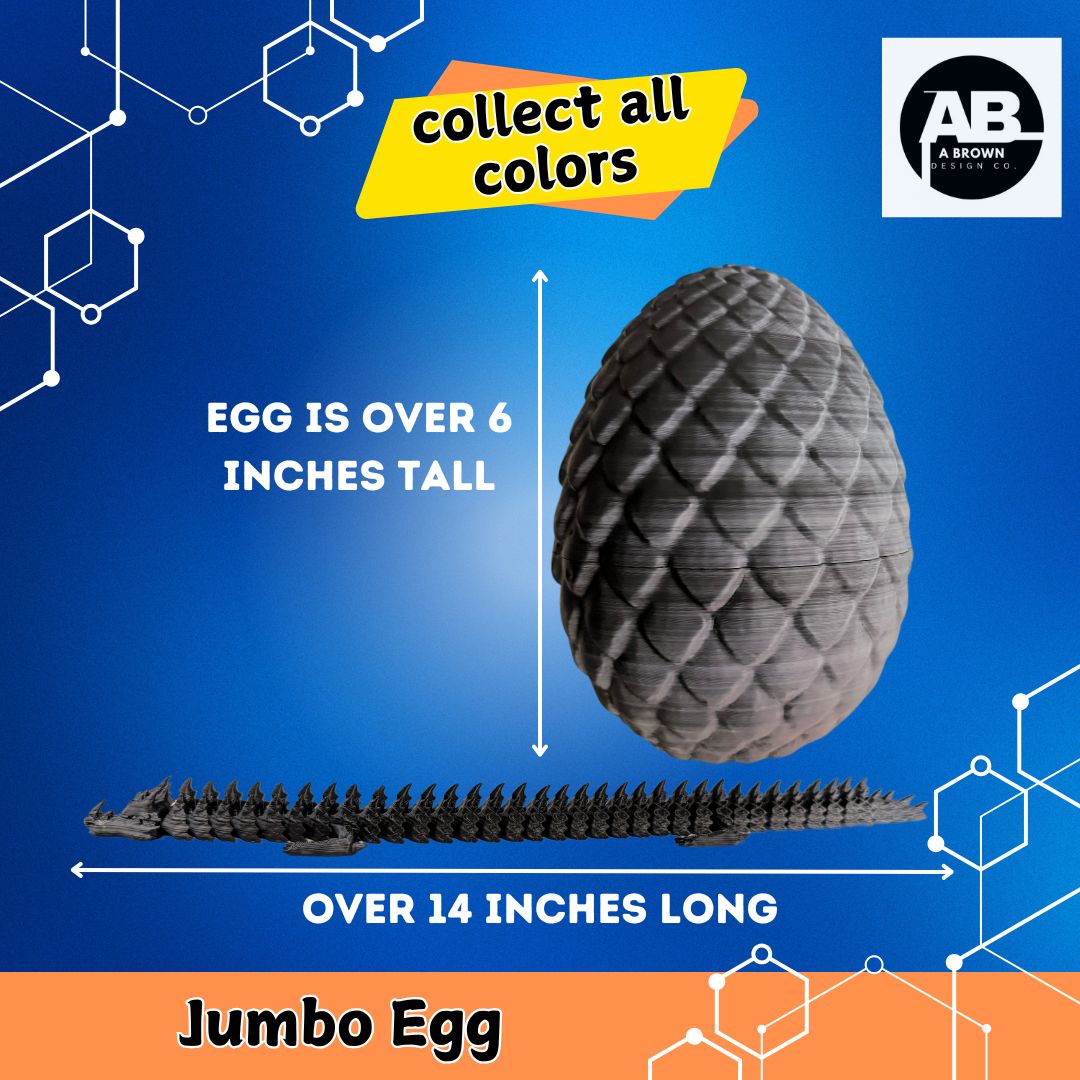 Dual-Colored Dragon w/ Egg (Black & White)